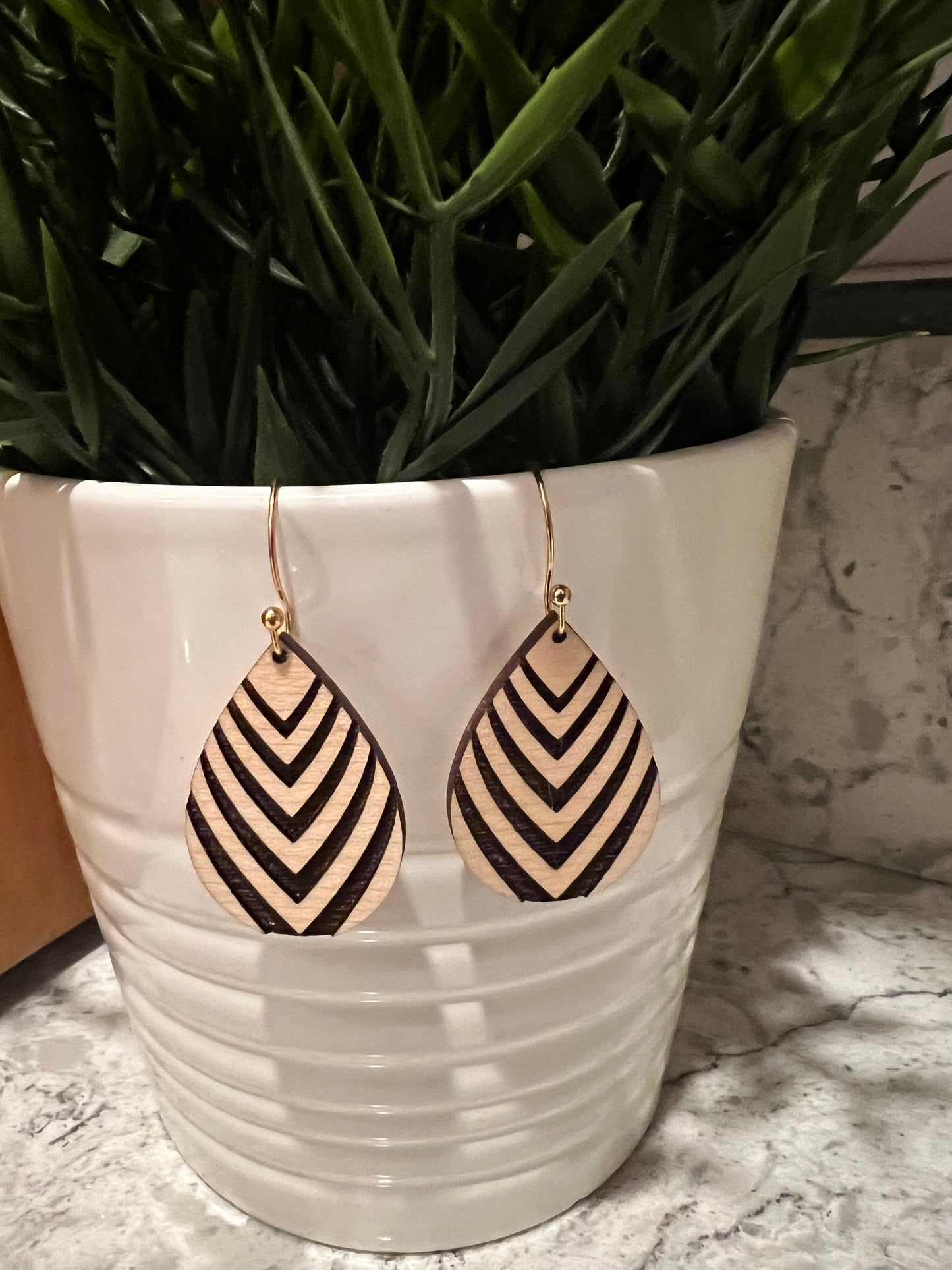 Maple Wood Teardrop Earrings