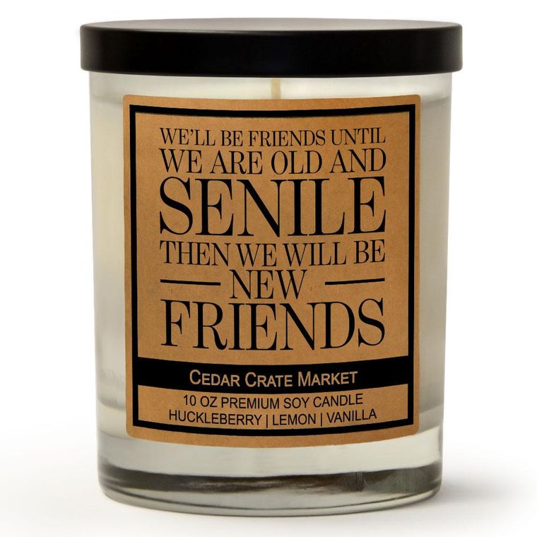 We'll Be Friends Until We Are Old and Senile Then We Will Be New Friends | Wild Huckleberry | 100% Soy Wax Candle