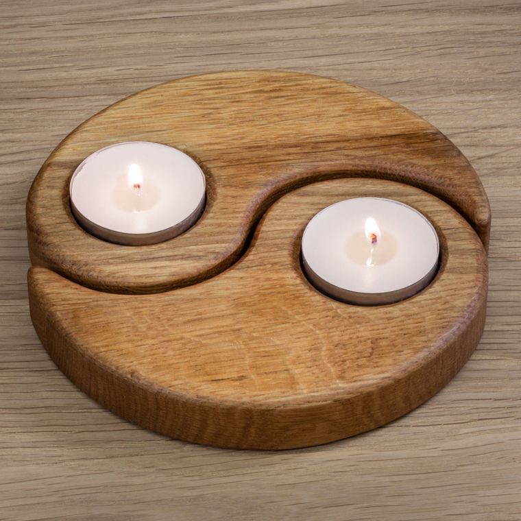 Decor, Wooden Tealight Candler Holder, Handmade